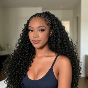 Wigfever Water Wave Crochet Hair Extension Boho Bulk Braiding Hair Soft Knotless 100% Human Hair