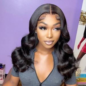 Wigfever Body Wave 5*5 Lace Closure Wigs Virgin Human Hair Transparent Lace Wigs