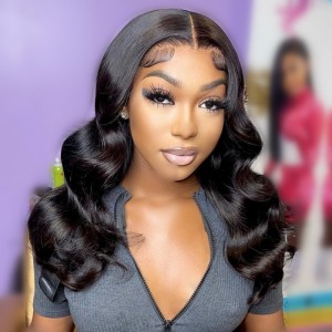 Wigfever Body Wave 5*5 Lace Closure Wigs Virgin Human Hair Transparent Lace Wigs