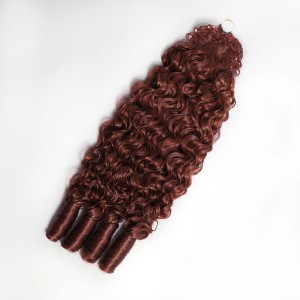 Wigfever New In Reddish Brown Burmese Curly Crochet Human Hair Miracle Knots Beginner Friendly Hair
