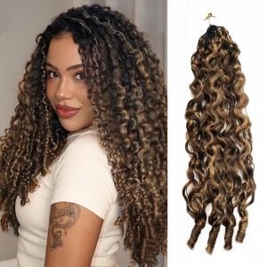 Wigfever New In Highlight Burmese Curly Crochet Human Hair Boho Bulk Braiding Miracle Knots Easy Install