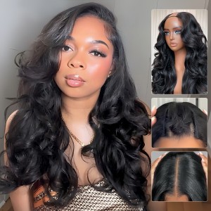 Wigfever New In Pre-Styled Butterfly Layered Cut 250% Density Halfwig/V/U Part Sew In Wig Natural Black Human Hair Wigs