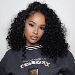 Wigfever Deep Curly Wave Crochet Hair Extension Boho Bulk Braiding Hair Soft Knotless 100% Human Hair