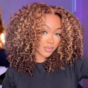 16 Inch | Wigfever Highlight Kinky Curly 13*4 Lace Front Wig