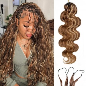 Wigfever New In Highlight Body Wave Human Hair for Boho Braids Miracle Knots Crochet Hair Beginner Friendly Hair Extensions