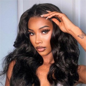 Wigfever Body Wave Pre Bleached Knots Wear Go 180% Density Glueless 4*7 Pre-Plucked HD Lace Closure Human Hair Wig