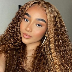 Wigfever Highlight Deep Wave Pre-cut HD Glueless Lace Closure Wig