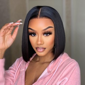 Wigfever Wear Go Straight Bob Pre-Cut And Plucked Glueless HD Lace Closure Wig