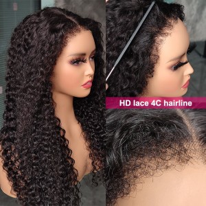 24 Inch | Wigfever 4C Hairline Wigs 13x4 Lace Front Water Wave Human Hair Wigs