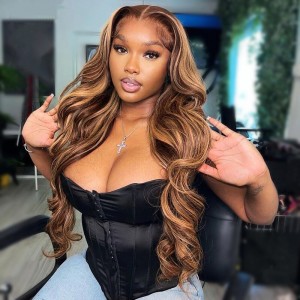 Wigfever Highlight Wear Go Glueless Body Wave Human Hair Lace Closure Wigs