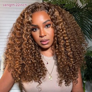 Wigfever Highlight Water Wave Pre-Cut And Pre-Plucked 7*4 Glueless Lace Closure Wig