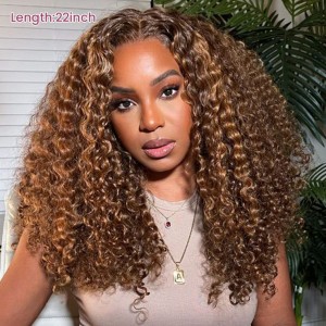 24 Inch | Wigfever Highlight Water Wave Pre-Cut And Pre-Plucked 7*5 Glueless Lace Closure Wig