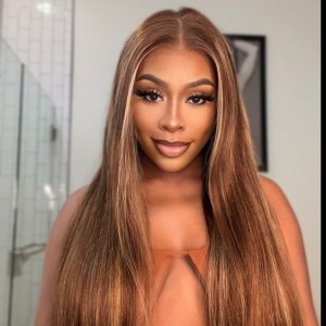 Wigfever Highlight Silky Straight Pre-Plucked And Pre Cut Glueless 7*4 Lace Closure Wig