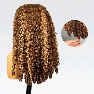 Wigfever M-Cap 9x6 Highlight Burmese Curly 9x6 Wear Go InvisiFit Strap Glueless 180%/250% Density Lace Closure Wig