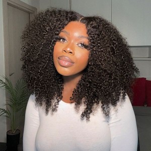 18 Inch | Wigfever Afro Curly Lace Free V-Part/Thin Part Human Hair Extensions