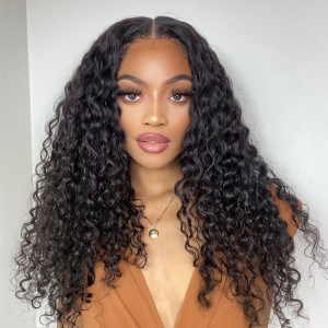 Wigfever Water Wave 4*4 Lace Closure Real Human Hair Wig