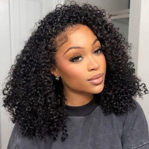 Wigfever Kinky Curly 3 In 1 Half Wig Drawstring Invisi Hairline Beginner Friendly Wear Go Wig