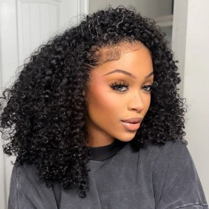 Wigfever Kinky Curly 3 In 1 Half Wig Drawstring Invisi Hairline Beginner Friendly Wear Go Wig