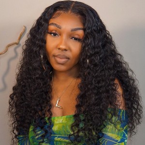 Wigfever V-Part Deep Wave No Leave Out Thin Part Human Hair Extensions