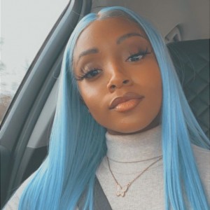 Wigfever Lake Blue Straight 13*4 Lace Front Human Hair Wigs