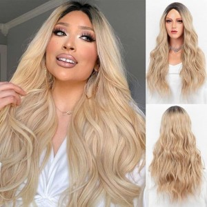 Wigfever Body Wave Ombre Champagne Blonde Pre Plucked Wear Go Glueless 7*4 Lace Closure Wig