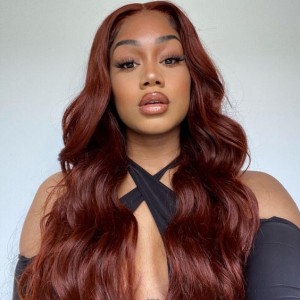 Wigfever Glueless Reddish Brown Body Wave Pre-Cut Lace Closure Wig