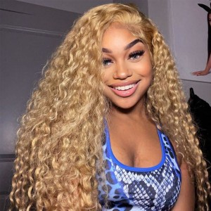 Wigfever Honey Blonde Loose Deep Wave #27 Color 13*4 Lace Front Human Hair Wigs