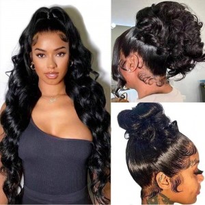 20 Inch | Wigfever 360 Body Wave Wear Go Invisi Draw-Strings Glueless Pre-Bleached And Pre-Cut Lace Human Hair Wig