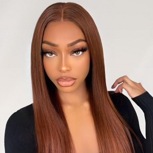 Wigfever Reddish Brown Silky Straight 7*4 Wear Go Glueless Pre-Plucked Lace Closure Wig | Flash Sale