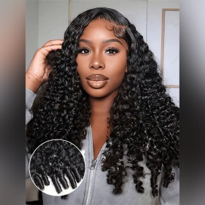 Wigfever 13x6 Burmese Curly Wave Ear-to-Ear Pre-Cut Lace Frontal Wear Go Glueless Wig with Bleached Knots & Invisi Drawstring
