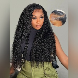 Wigfever 13x6 Deep Wave Ear-to-Ear Pre-Cut Lace Frontal Wear Go Glueless Wig with Bleached Knots & Invisi Drawstring