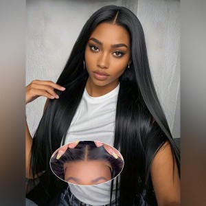 Wigfever 13x6 Silky Straight Ear-to-Ear Lace Pre-Cut Frontal Glueless Wig with Bleached Knots & Invisi Drawstring