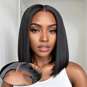 14 Inch | Wigfever Straight Bob 7*5 Lace 250% Density Bleached Knots Wear Go Wig