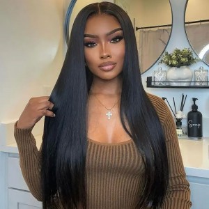 20 Inch | Wigfever Silky Straight 7*5 HD Lace Bleached Knots Wear Go Glueless Pre-Cut Lace Closure Pre Plucked Human Hair Wig