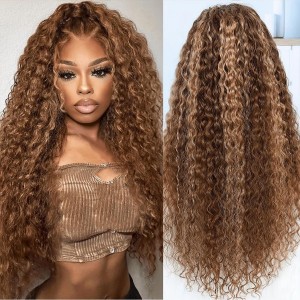 24 Inch | Wigfever Highlight Water Wave Pre-Cut And Pre-Plucked 7*5 Glueless Lace Closure Wig