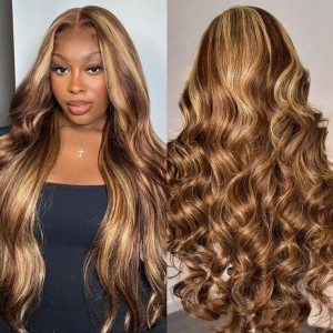 26 Inch | Wigfever Highlight Body Wave 4*4 Lace Wear Go Glueless Pre-Cut And Pre-Plucked Lace Closure Wig