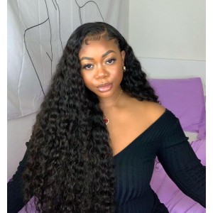 Wigfever 30-40inch Wig Water Wave HD Transparent Lace Front Human Hair Wig