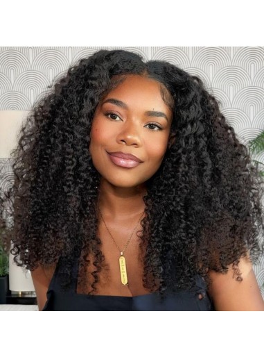 Wigfever Mongolian Kinky Curly 13x4 Lace Front Human Hair Wigs