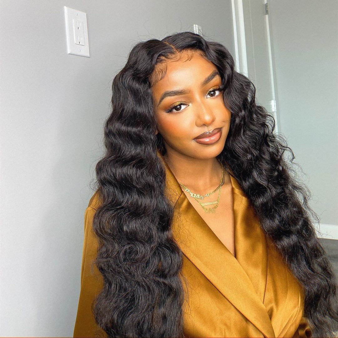 Upgrade Pre Bleached Wigfever Mongolian Loose Deep Wave 13*4 Lace Front Human Hair Wigs  