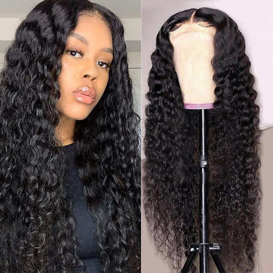 Wigfever Long Deep Wave 4*4 Lace Wig For Women 100% Virgin Human Hair