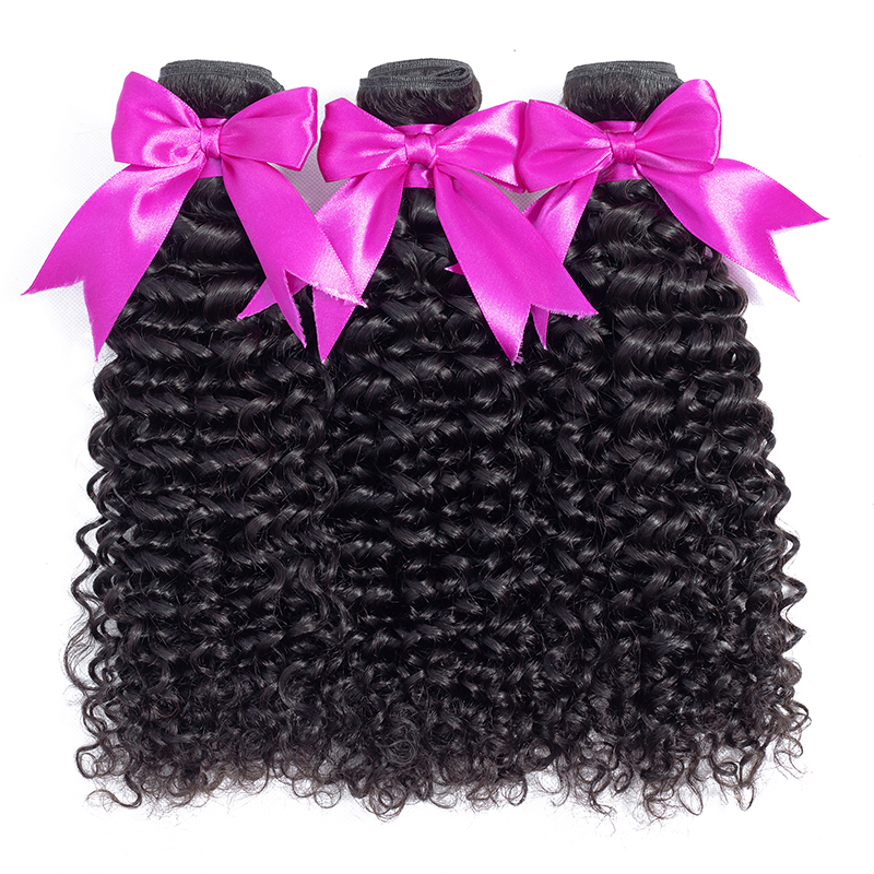 Wigfever Water Wave Human Hair Weave Bundles Natural Black 3pcs/lot