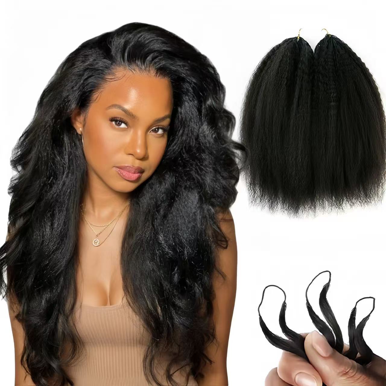 Kinky Straight Crochet Hair