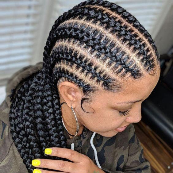 Cornrows method for thick long hair