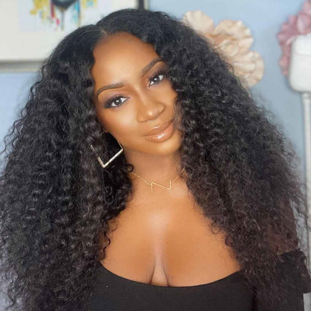 Wigfever kinky curly v-part human hair half wigs