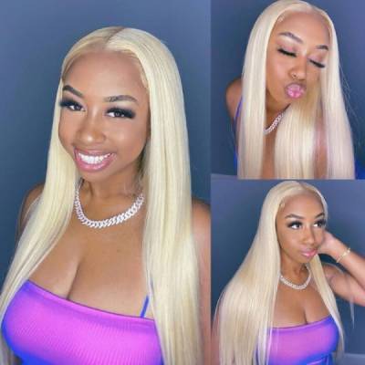 #613 straight human hair lace front wigs with baby hair
