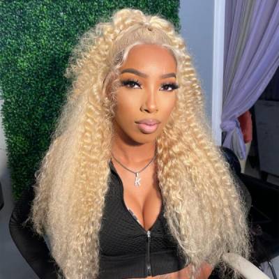 Deep wave blond color wigs