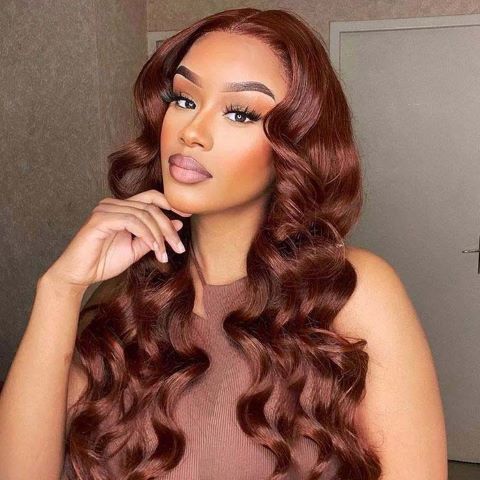 Wigfever reddish brown body wave 7×4 lace wear and go wigs