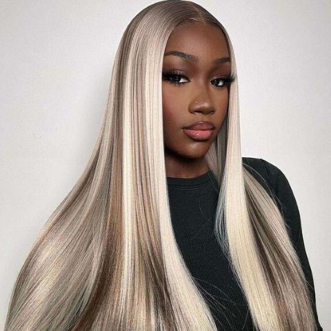 wigfever wear go ash blonde balayage straight glueless lace closure wig